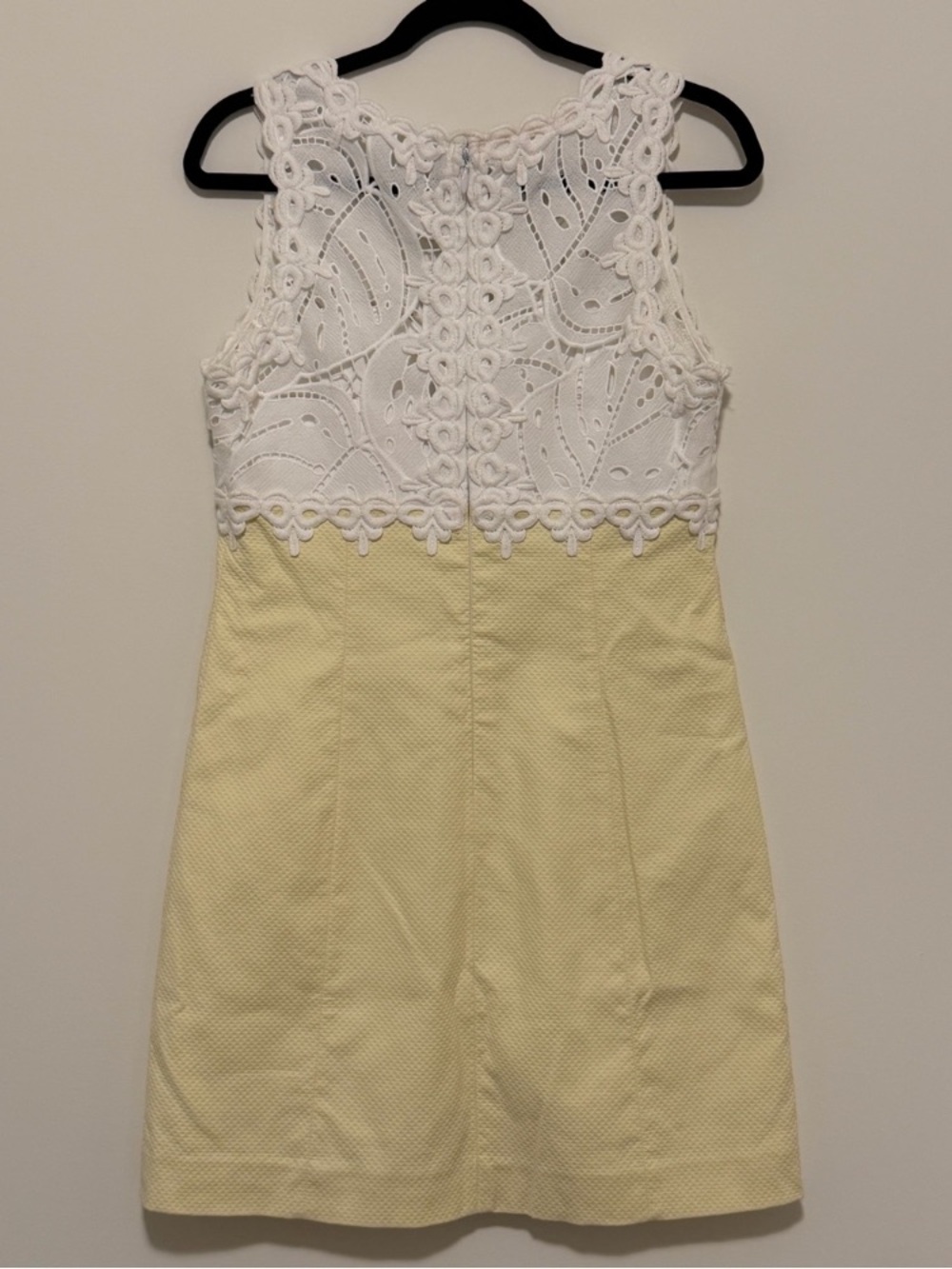 H&M White Crochet Bodice Pale Yellow Mini Dress - Picture 2 of 2